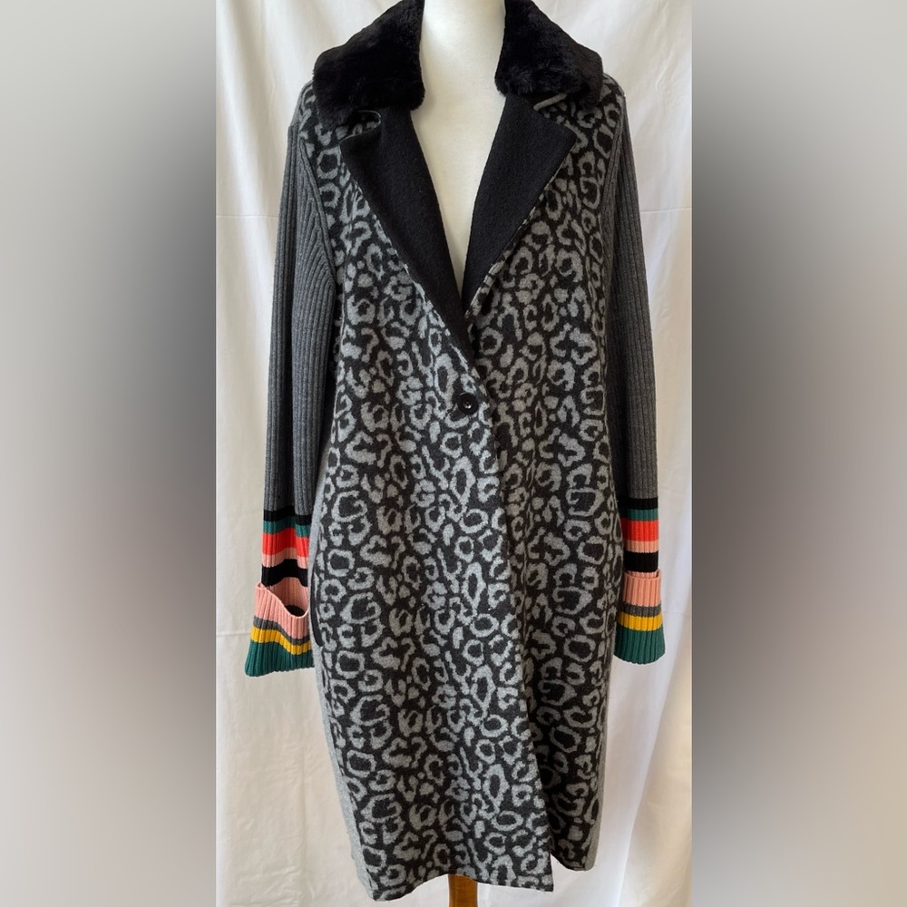 Anthropologie Stippled Wool Long Cardigan With Warmth And Whimsy Sz XL NEW